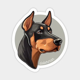 Doberman Pinscher Dobie Dog Breed Cursive Graphic Magnet