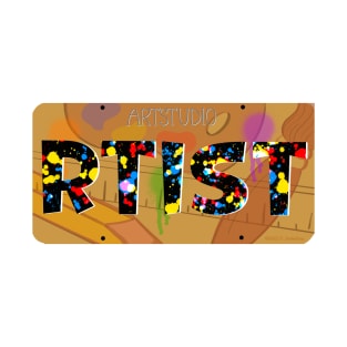 Artist “RTIST” License Plate Design T-Shirt