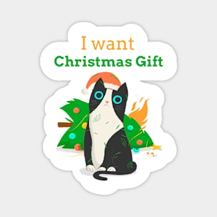 I Want Christmas Gift - Cat Lovers Magnet