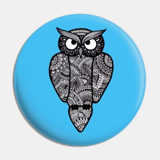 Owl (light blue background) Pin