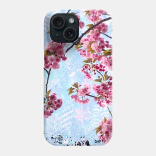 Japanese Cherry Blossom Sakura Tree Branch Collage Art 67 Phone Case