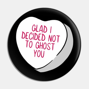 Funny Candy Heart Ghost Pin