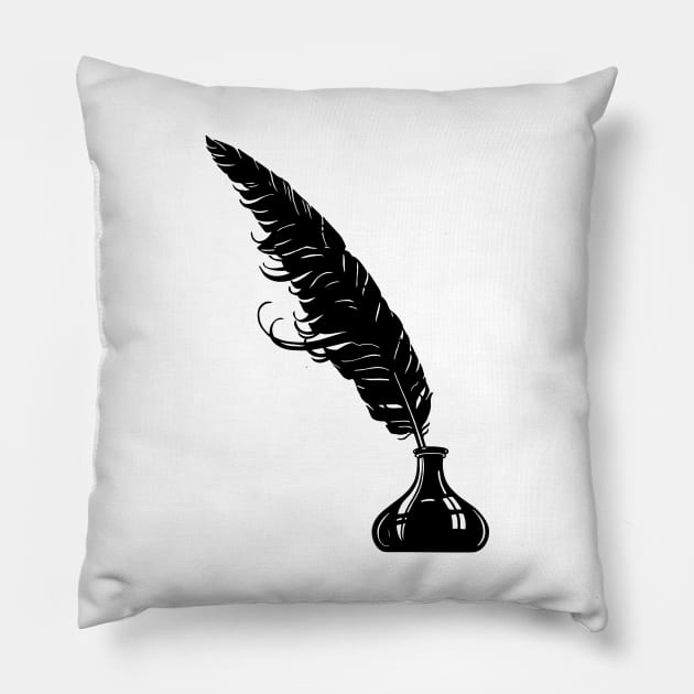 Quill Pen (Writing) Pillow by The Writers Society