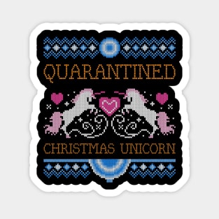 quarantined christmas unicorn Magnet