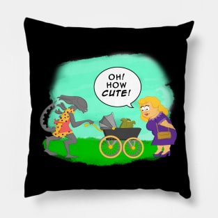 Alien in the Park Pillow