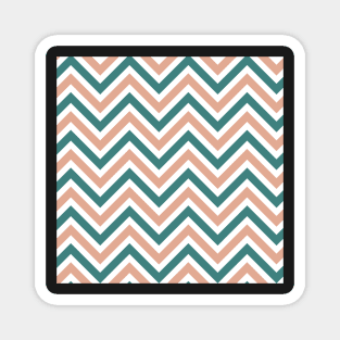 Dark Green Salmon Peach Pattern Magnet