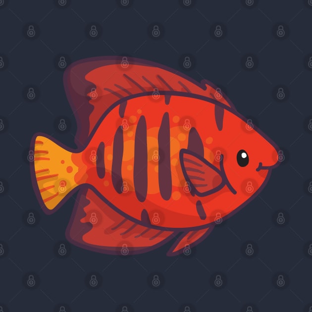 Flame Angelfish by bytesizetreasure