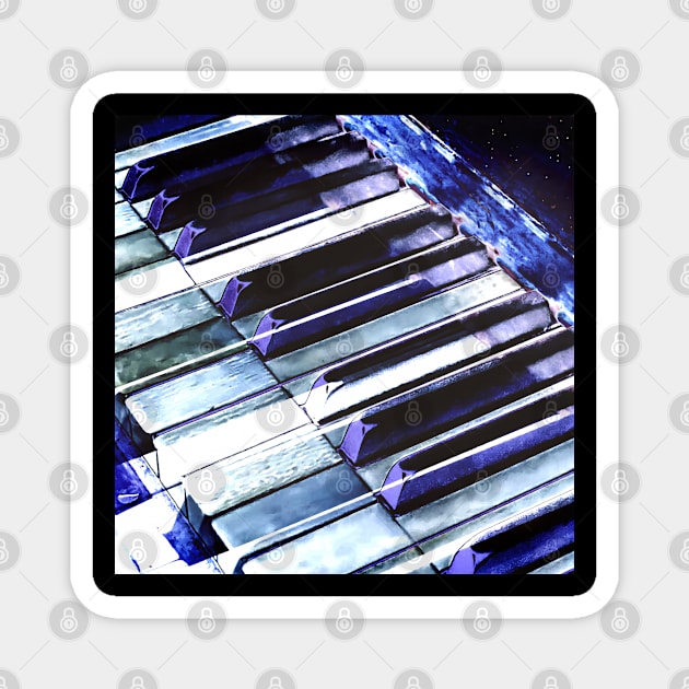 Blue Abstract Piano Keys Magnet by jaiogencimusa