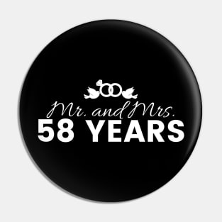 58th Wedding Anniversary Couples Gift Pin