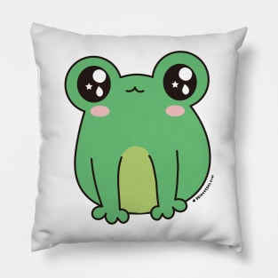 cute frog, kawaii frog cartoon Pillow