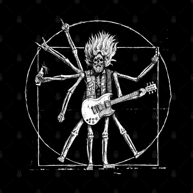 Metalhead Vitruvian man by grimsoulart