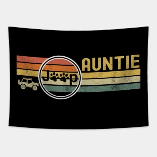 Vintage Jeep Auntie Jeep Dog Paws Jeep Lover Retro Jeep Sunset Jeep Tapestry