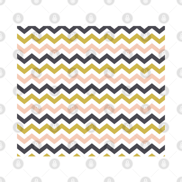 Boho Thick Chevron Mustard Yellow Blue and Pink by squeakyricardo