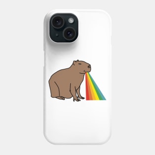 Animals with Rainbow Puke Happy Capybara Phone Case