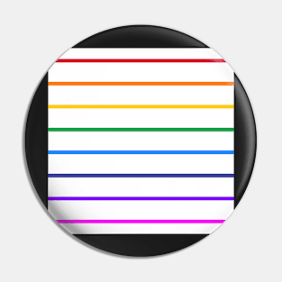 White and rainbow stripes - horizontal narrow Pin