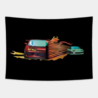 Drifting Car Tapestry