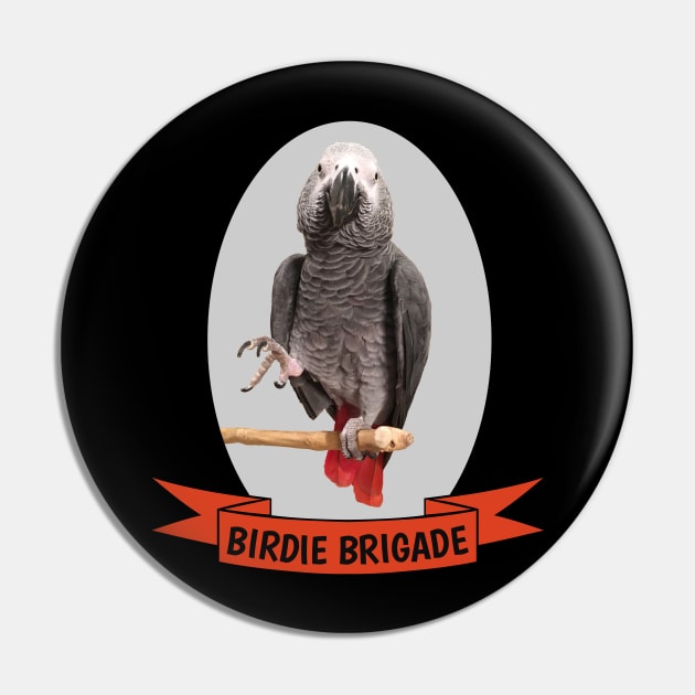 Birdie Brigade African Grey Parrot Pin by Einstein Parrot