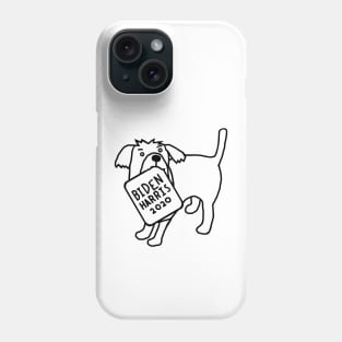 Cute Dog with Biden Harris Sign Outline Phone Case
