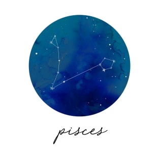 Pisces Watercolor Zodiac Constellation T-Shirt