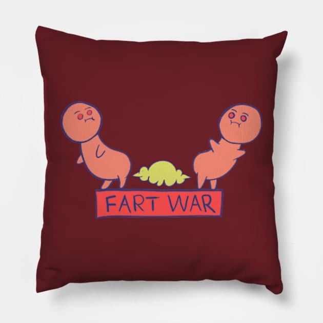 farting so hard "fart war" Pillow by sungraphica