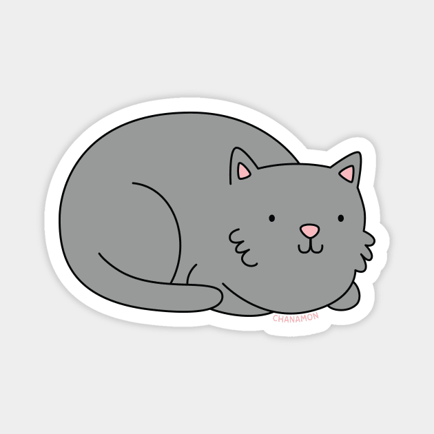 Grey Cat Magnet by Made by Chanamon