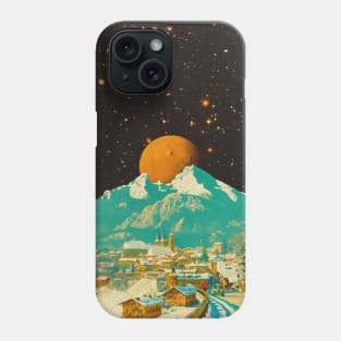 Sunny Village On The Snow Moon - Space Collage, Retro Futurism, Sci-Fi Phone Case