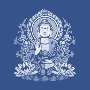 Siddhartha Gautama Buddha - White Halftone T-Shirt
