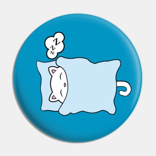 Cute white cat sleeping Pin