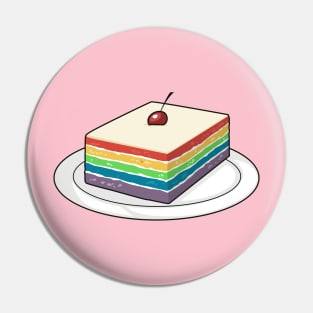 Rainbow cake cartoon illustration Pin