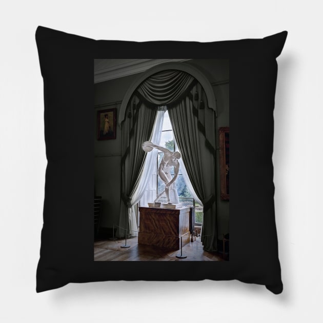 Towneley Hall-Sculpture(Male) Pillow by jasminewang