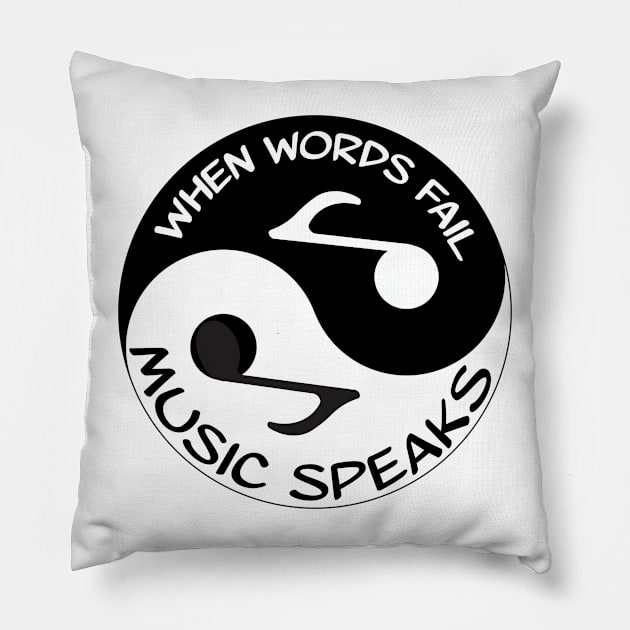yin yang music Pillow by WordFandom