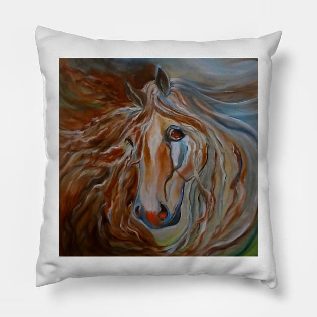 Golden Palomino Pillow by jennyleeandjim