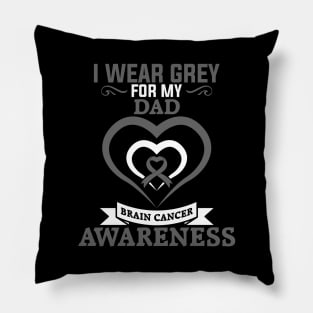 Brain Cancer Dad Brain Cancer Awareness I Wear Grey for My Dad Pillow