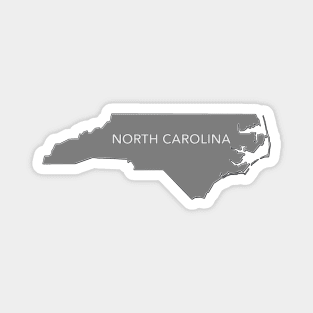 The State of North Carolina Outline Gray Magnet