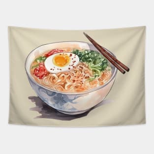 Watercolor ramen bowl, foodie gift, ramen lover Tapestry