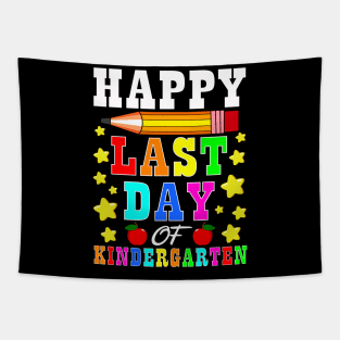 Happy Last Day Of Kindergarten Graduation Teacher Students Tapestry