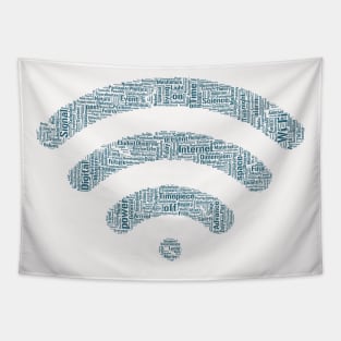 Wi-Fi Signal Symbol Silhouette Shape Text Word Cloud Tapestry