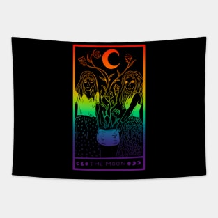 Midnight Margarita Moon - rainbow tarot card gay pride Tapestry