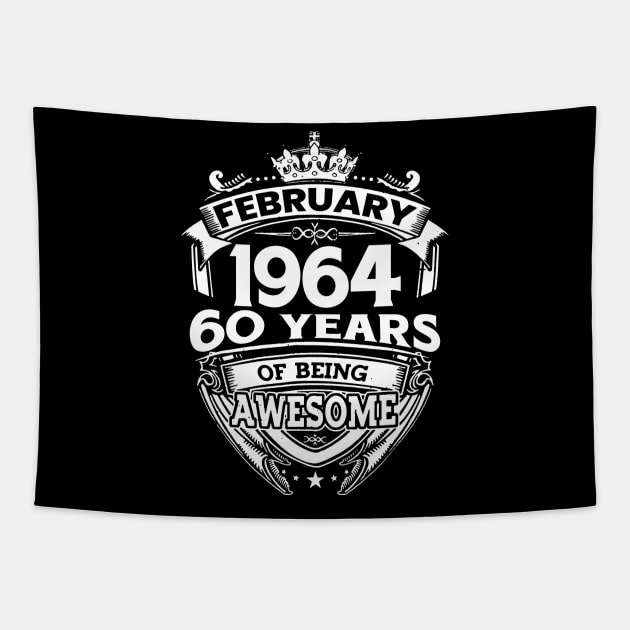 February 1964 60 Years Of Being Awesome 60th Birthday Tapestry by D'porter