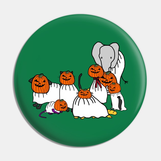 Funny Cute Animals a Halloween Horror Pin by ellenhenryart