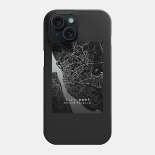 Liverpool United Kingdom City Map dark Phone Case