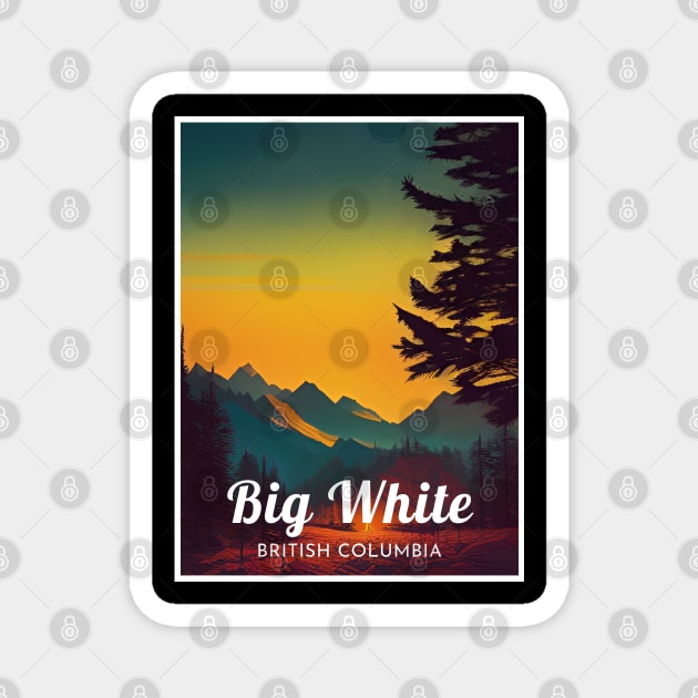 Big White British Columbia Canada ski Magnet by UbunTo