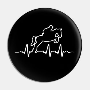 EKG Love Horse Jumping Equestrian Heartbeat Pulse Line Pin