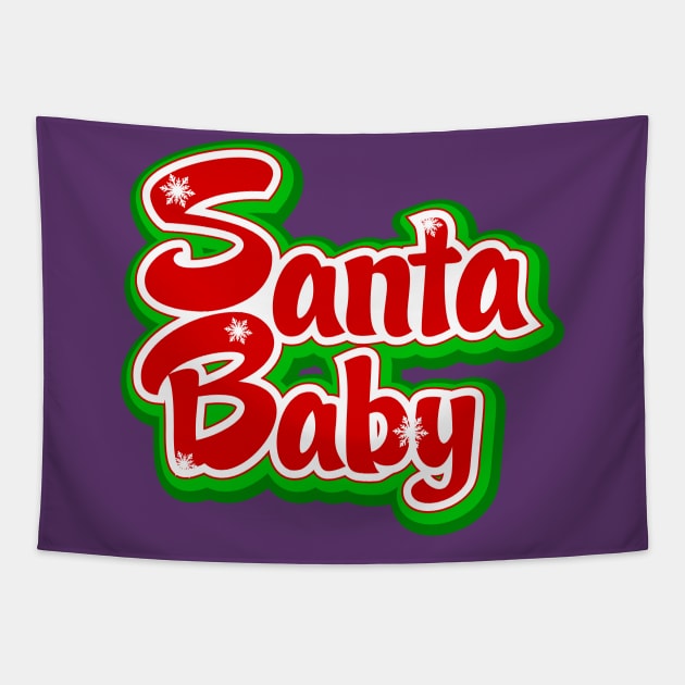 Santa Baby christmas print Tapestry by Doswork