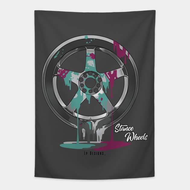 Stance Wheels Tapestry by LpDesigns_