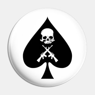 Ace of Spades Skull and Bones Pin