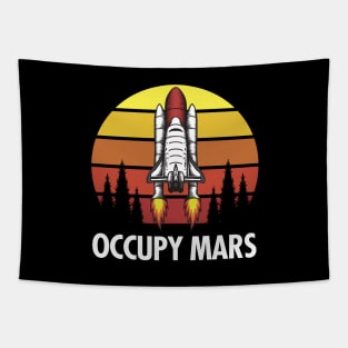 Occupy Mars - Reto Vintage Spaceship Tapestry