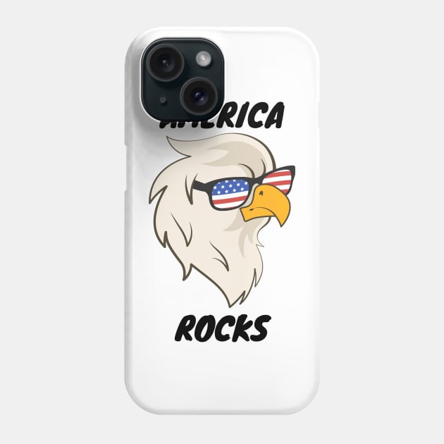 America Rocks Bald Eagle Phone Case by Think Sarcasm Store