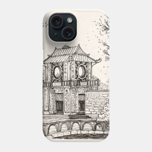 Gate of Literature Temple Hanoi Vietnam Pen and Ink Illustration Phone Case