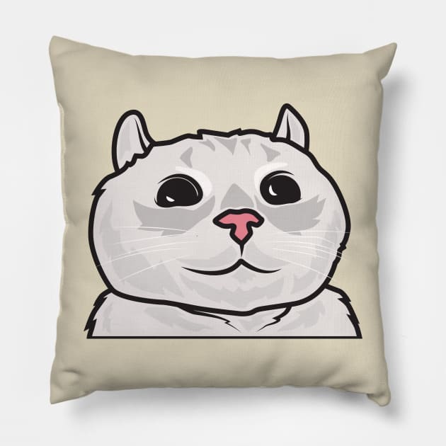 cat take a selfie Pillow by crissbahari